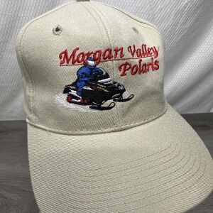 Morgan Valley Polaris Embroidered Snowmobile Baseball Cap Tan One Size Adjustab